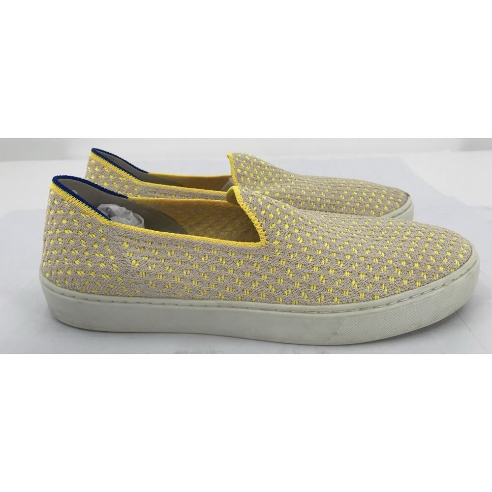 Rothys Shoes Size 8 Lemon Yellow Honeycomb The Sneaker Washable Comfort Slip On - Picture 3 of 16
